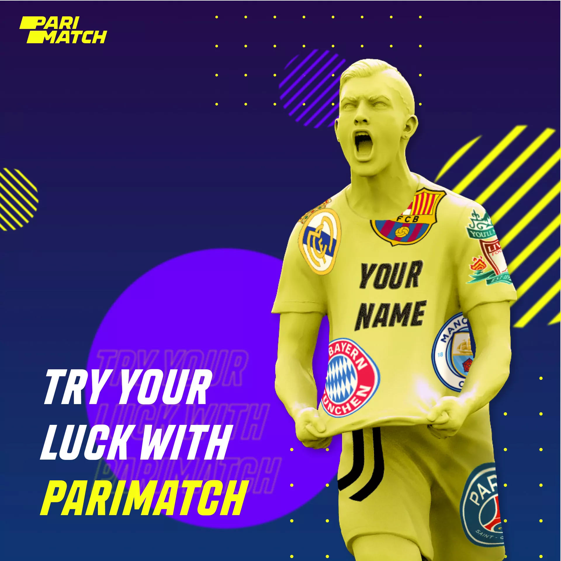 Register a parimatch account and start betting on sports or cyber sports.