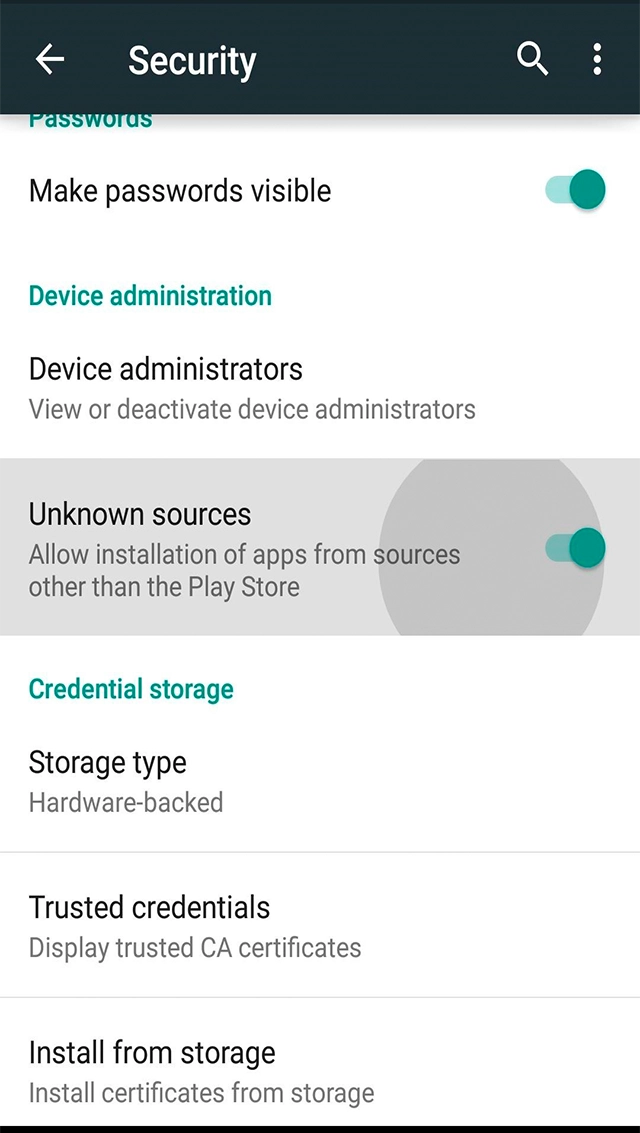 Open the security settings of your device and allow the installation of unknown apps.