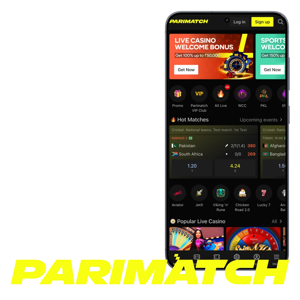 Download Parimatch app for Android and iOS devices and get +150% welcome bonus.