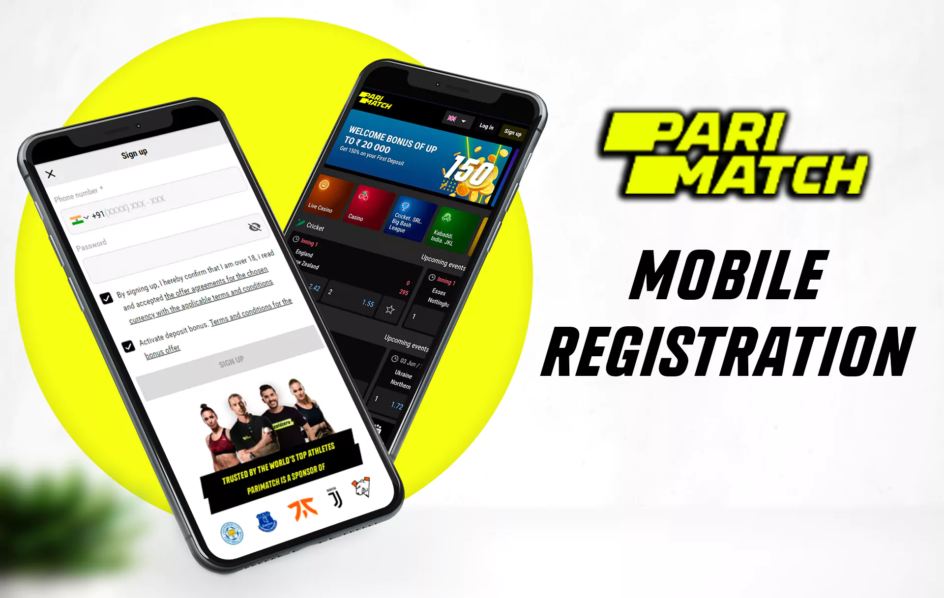 You can esily register via the Parimatch mobile app.