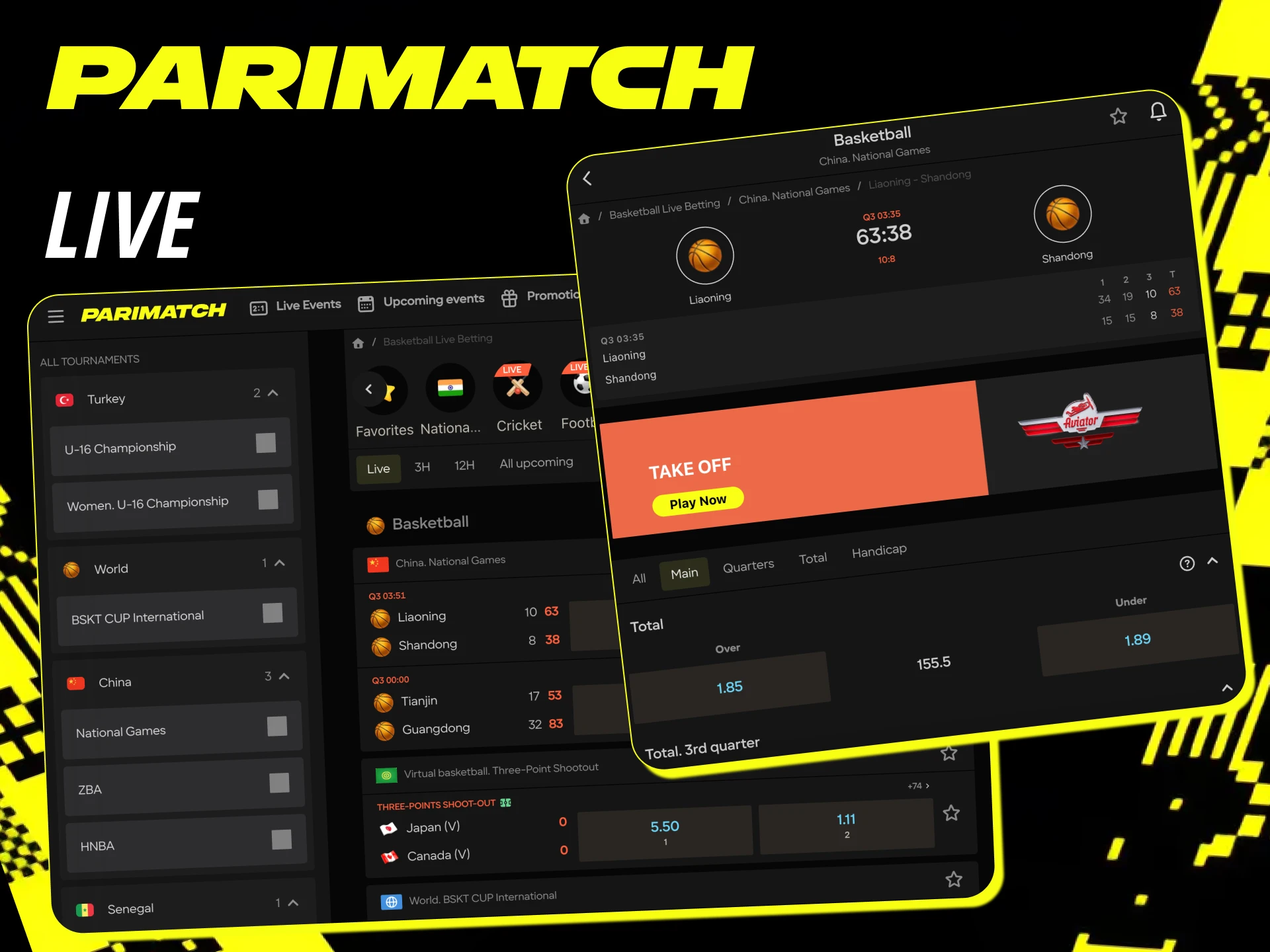 You can watch basketball streamings and place live bets right at Parimatch website.