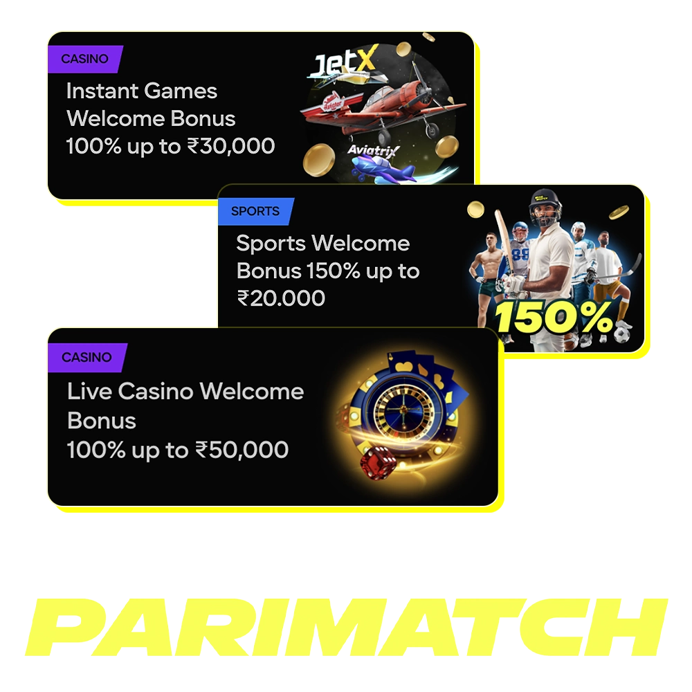 Check out the latest Parimatch promotions and bonuses.