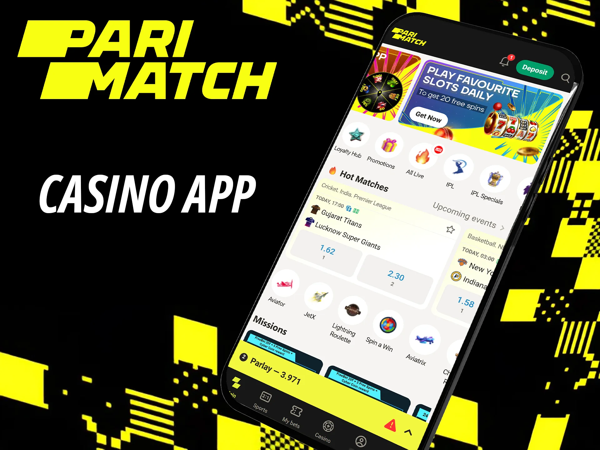 You'll find plenty of live casino games in the Parimatach app.