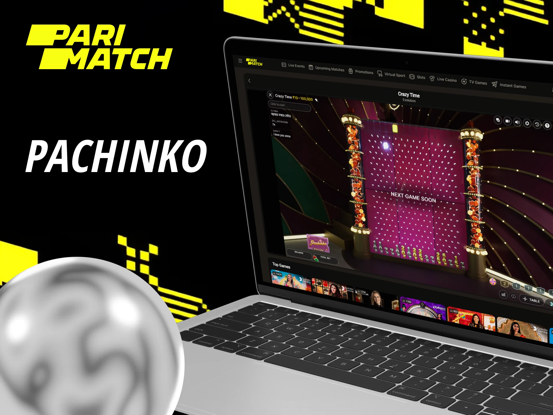 The Parimatch Crazy Time Pachinko bonus game is an opportunity to win big.