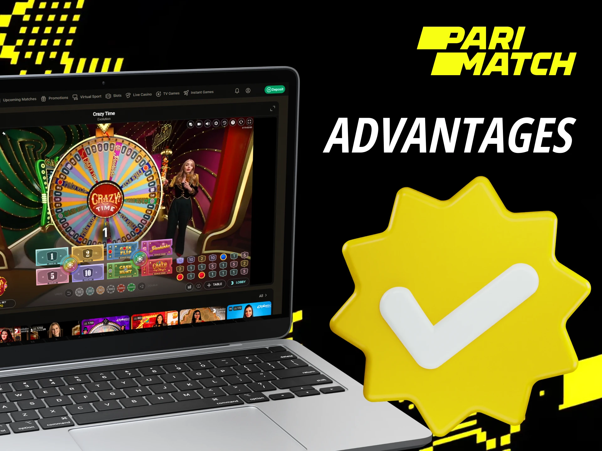 You can choose Parimatch to play Crazy Time because of its many advantages such as fast support, mobile site, license, etc.