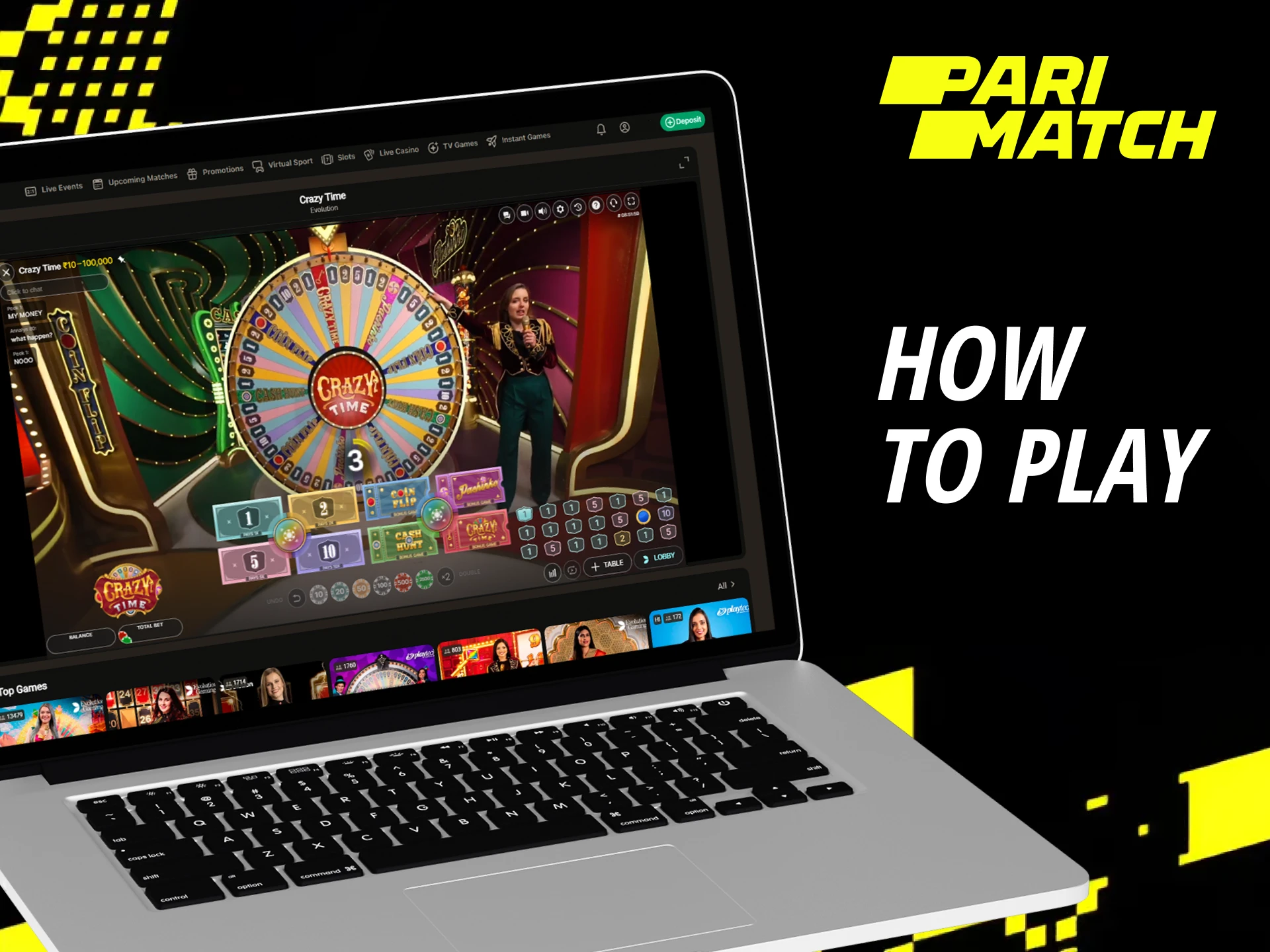 Use this guide to start playing Crazy Time on Parimatch.