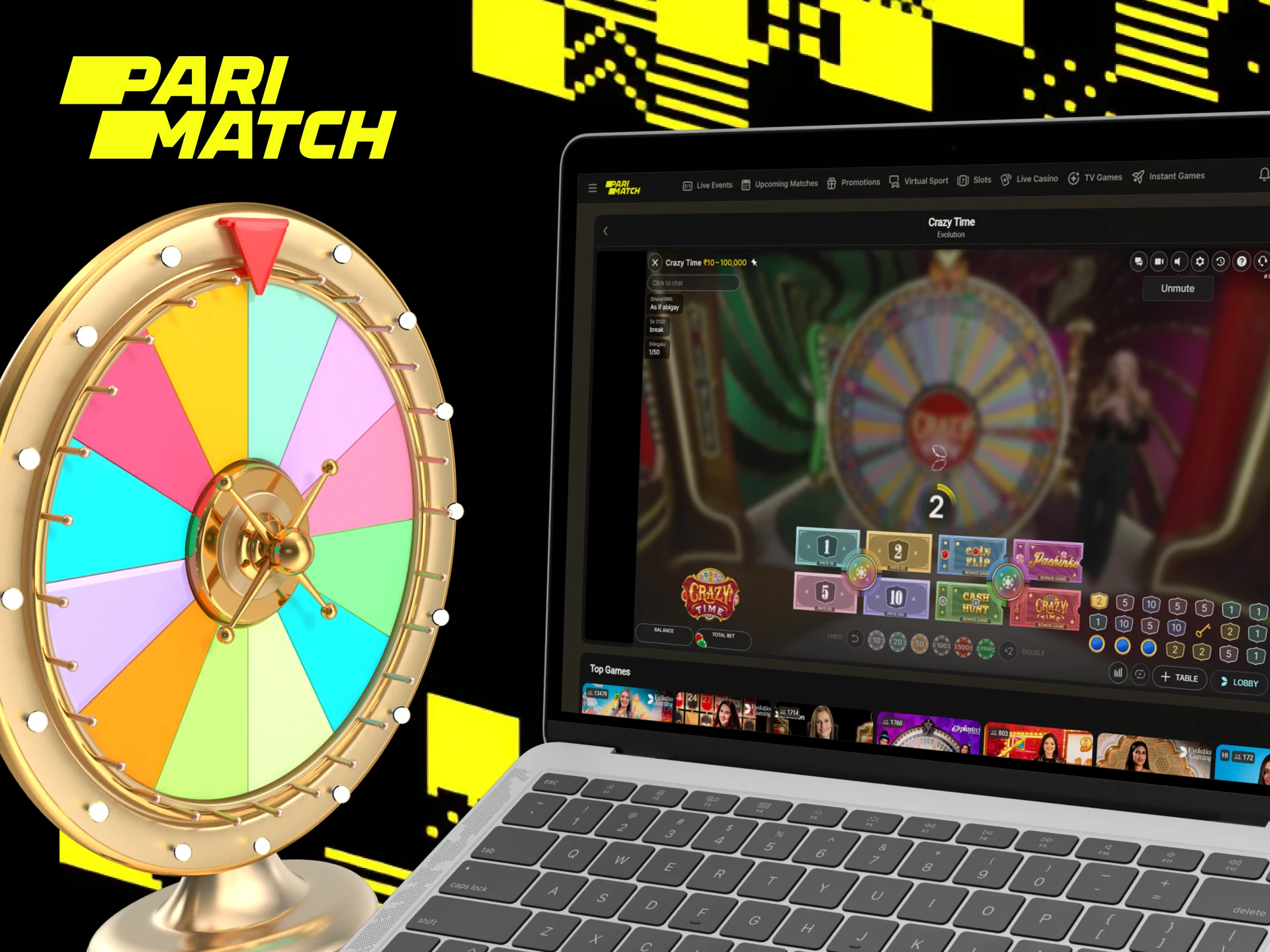 Crazy Time Parimatch is an online wheel of fortune game with lots of bonuses.