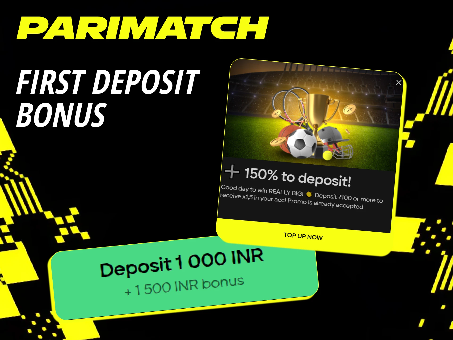 Get your welcome bonus for your first deposit at Parimatch.