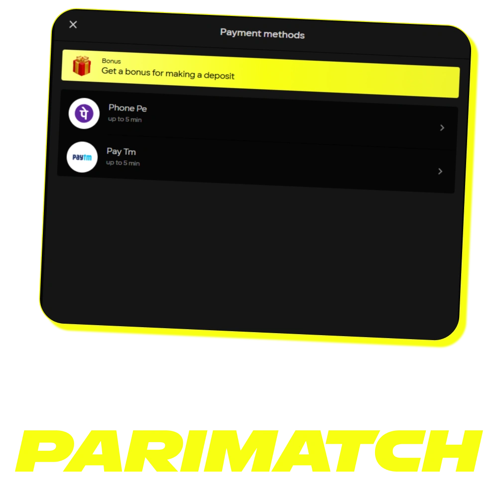 Make a deposit and get a good bonus for your account at Parimatch.