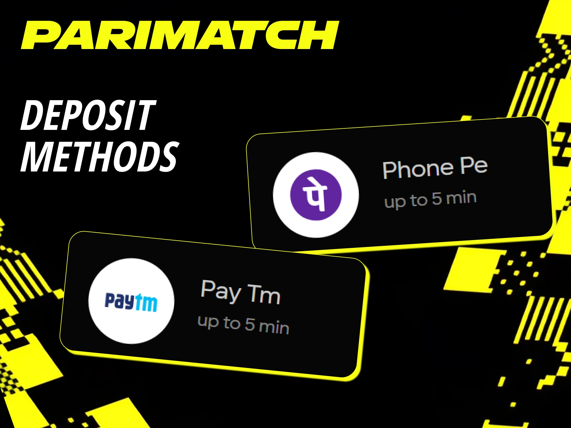 Choose the most convenient deposit method and make your first deposit at Parimatch.
