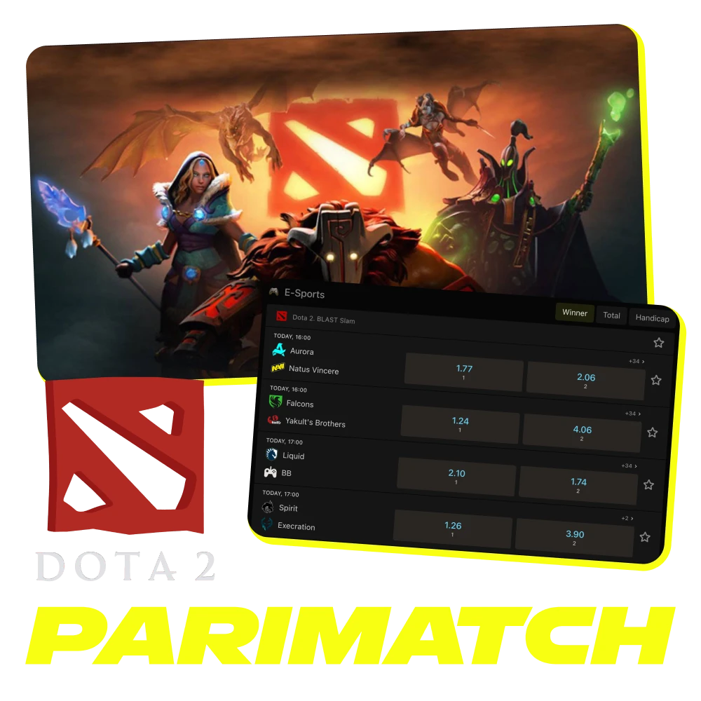 Take part in Dota 2 tournaments at Parimatch online casino.