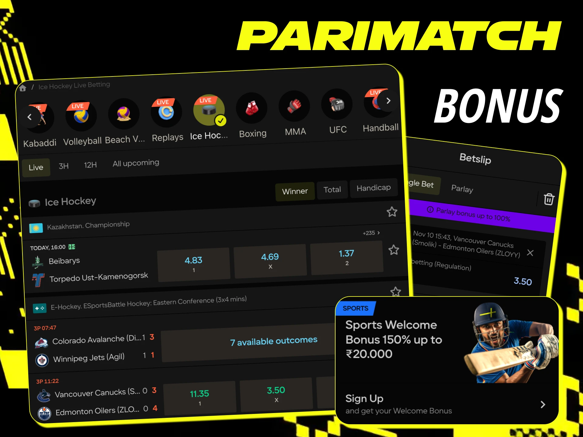 Find out how to get a bonus for hockey betting at an online casino.