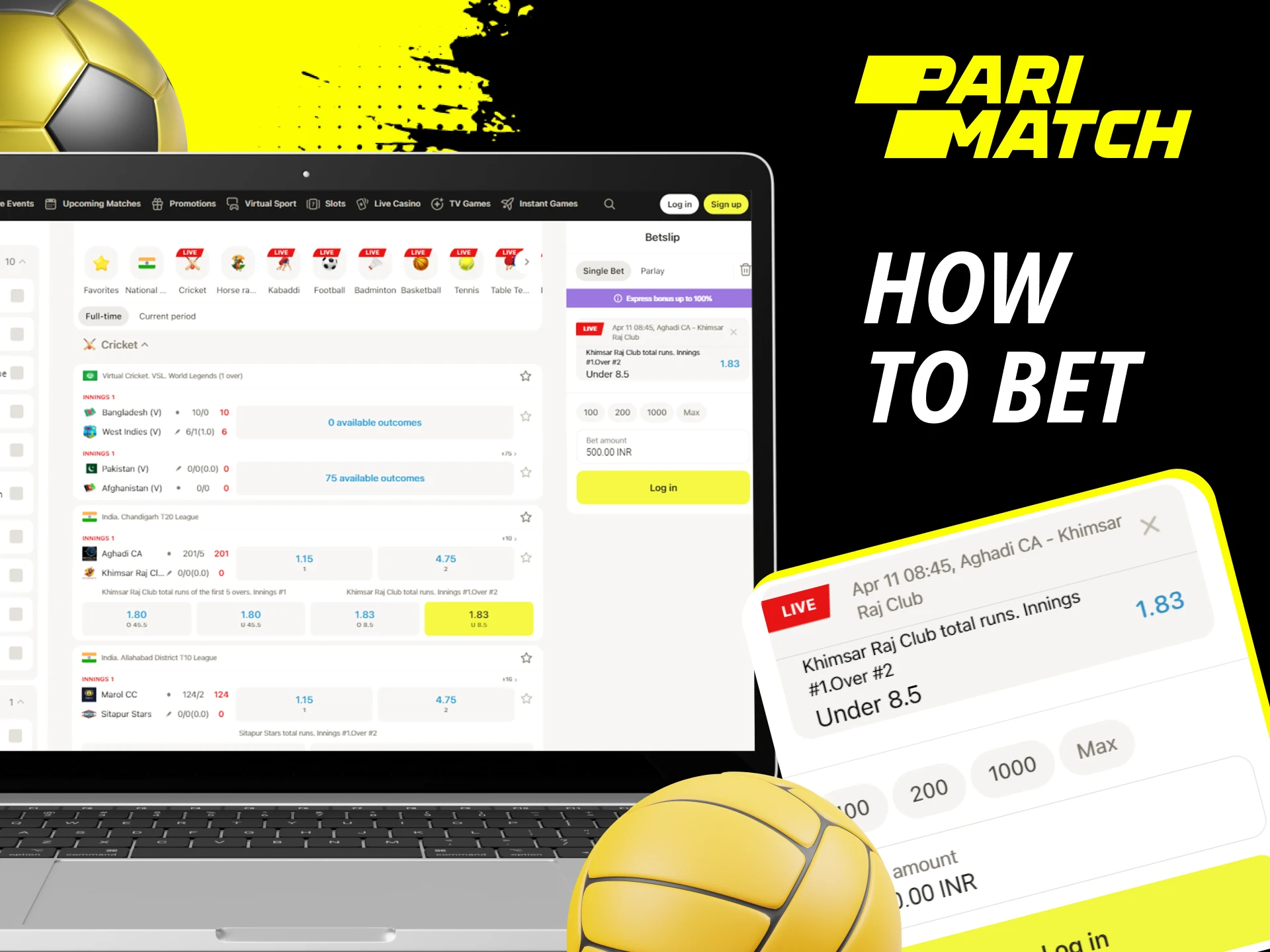 What does a player need to do to be able to place bets on the Parimatch online casino website.