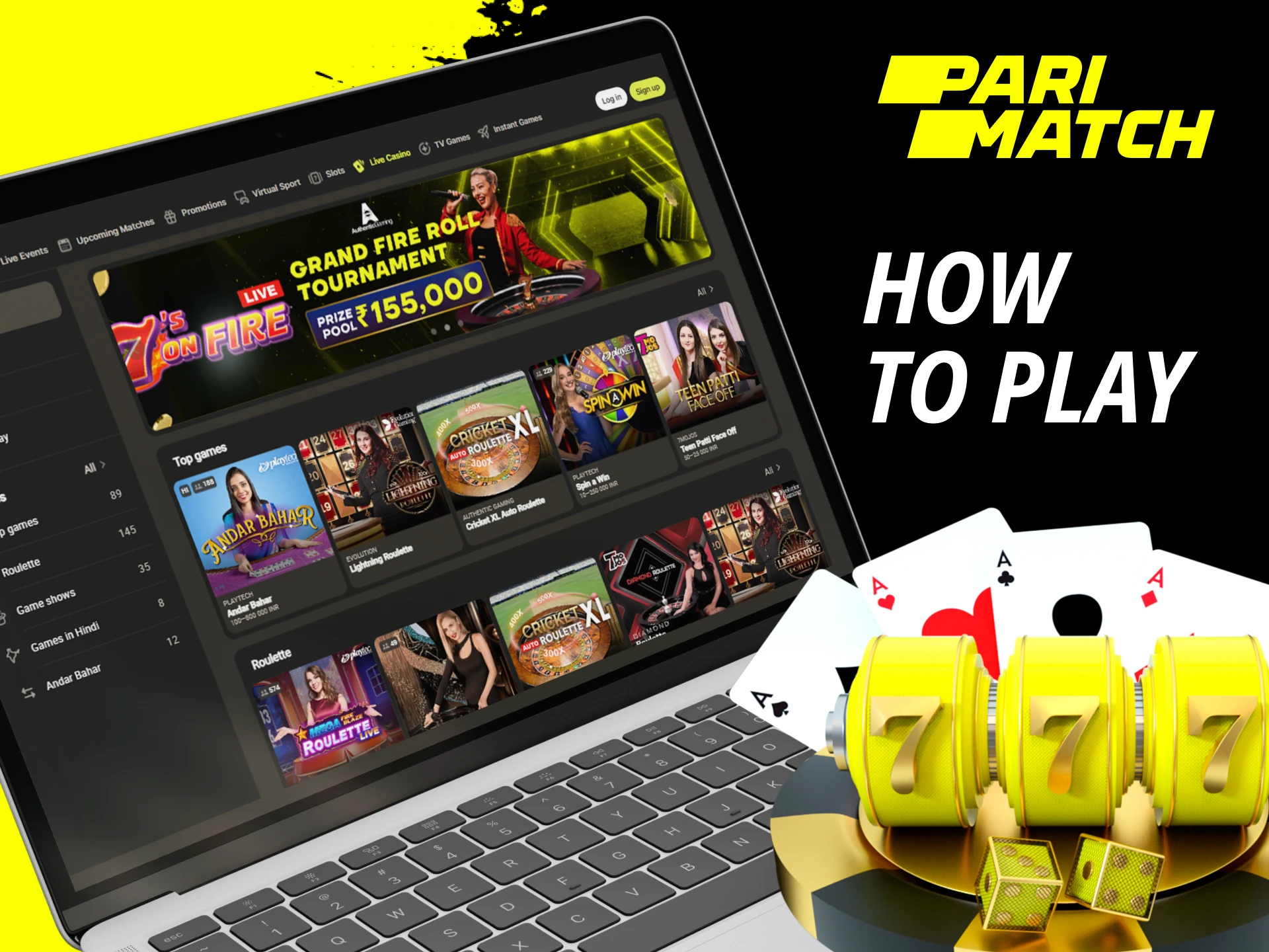 How can I play casino games on the Parimatch online casino website.