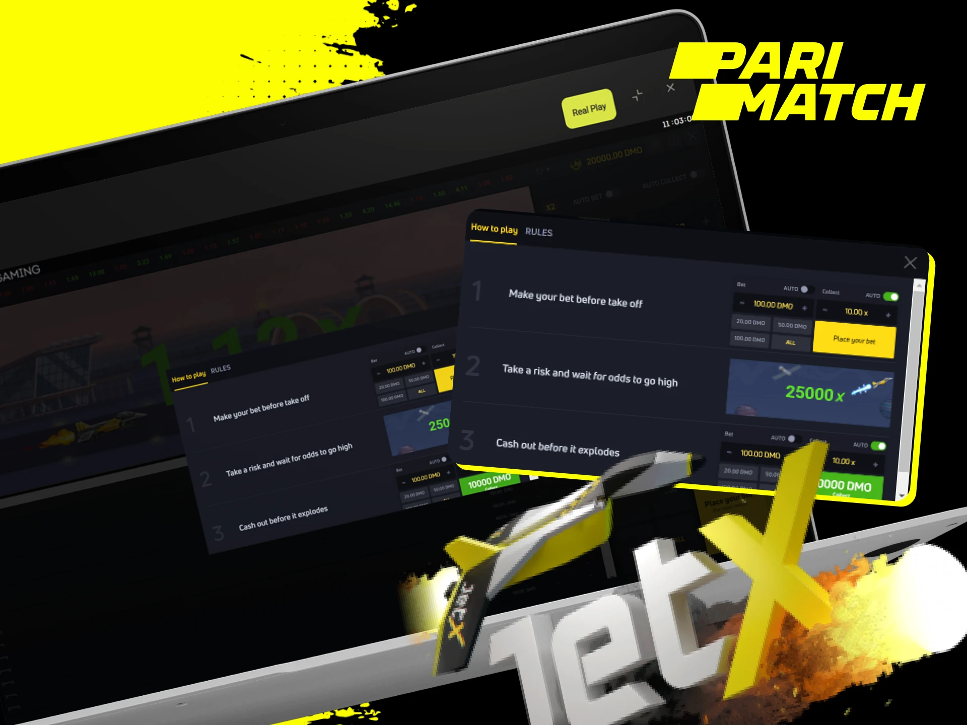 What are the rules of the JetX game on the Parimatch online casino website.