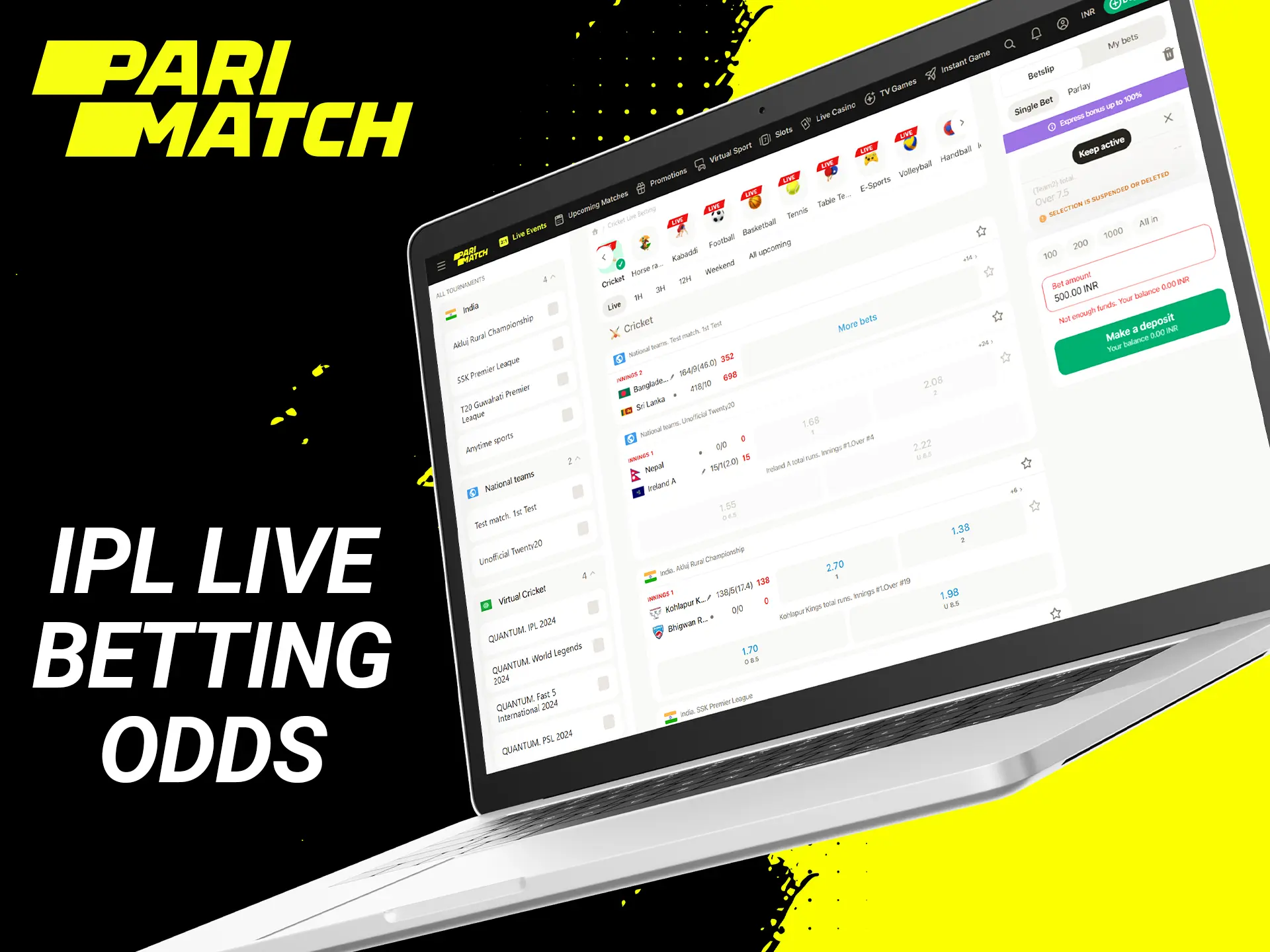 You can bet both at the start of the game and in the middle of the match with IPL Live betting.