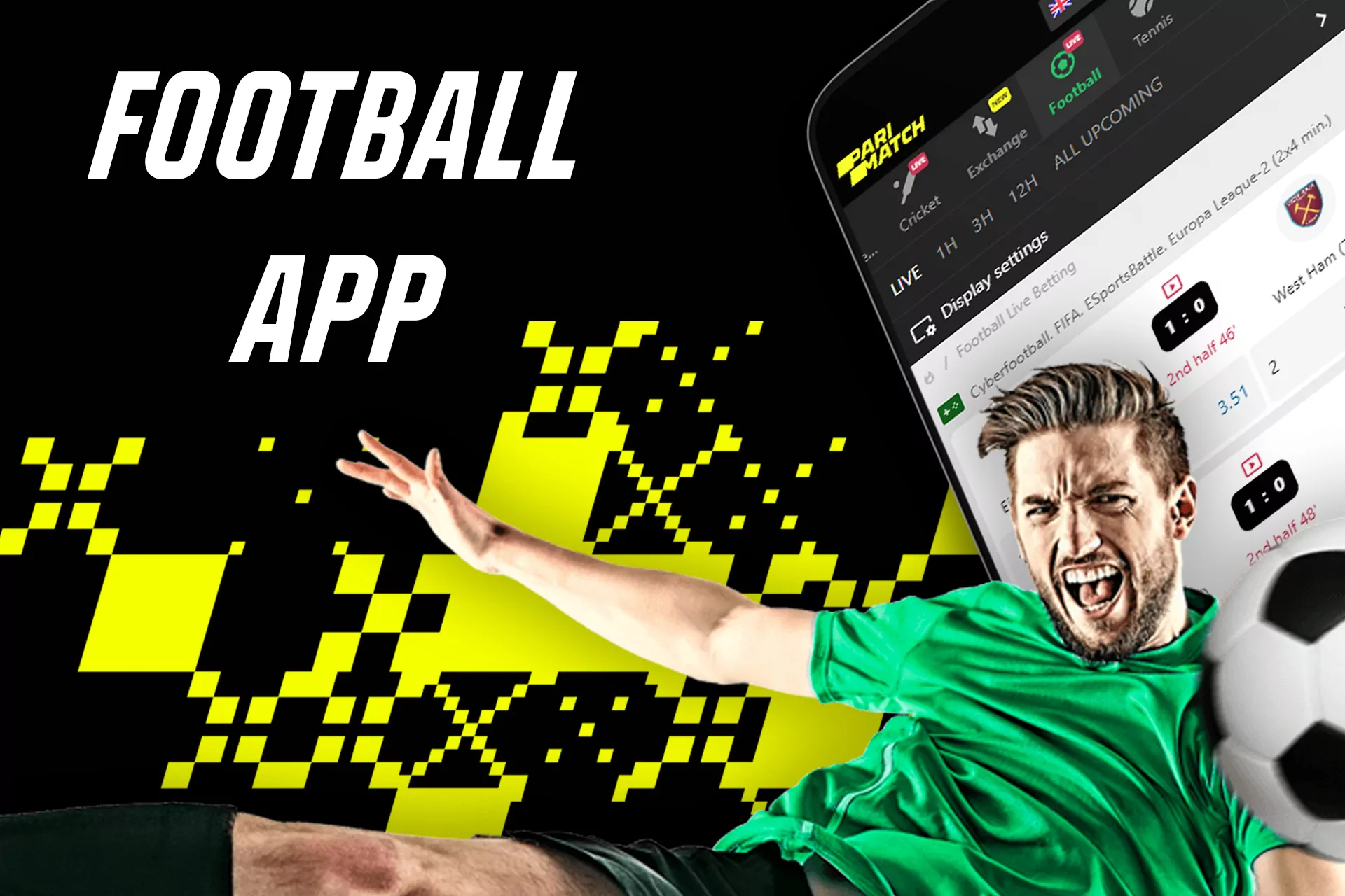 In the Parimatch app, you can also place bets on football events.