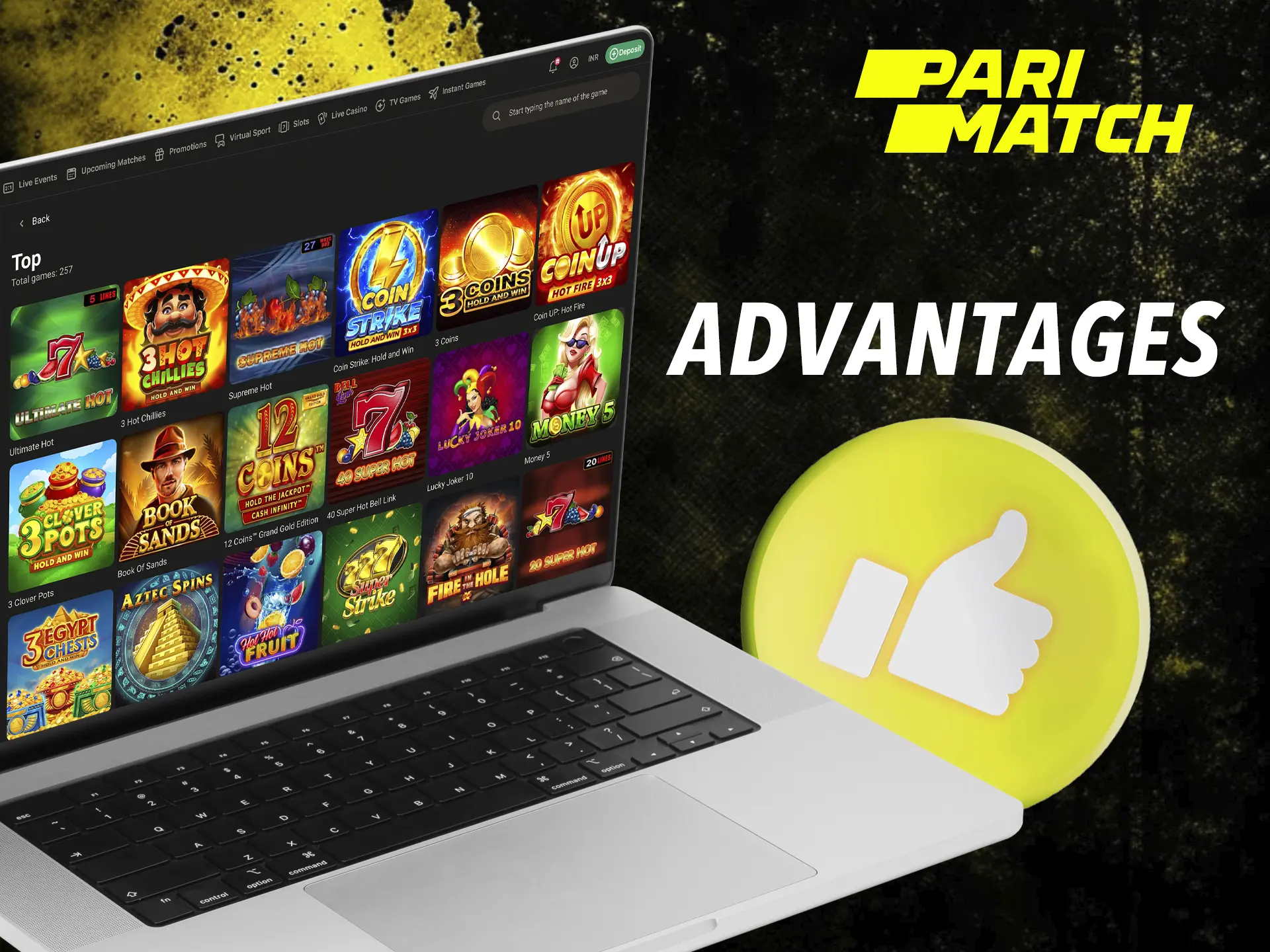 Explore all the perks from slots and start winning with the best Parimatch Casino.