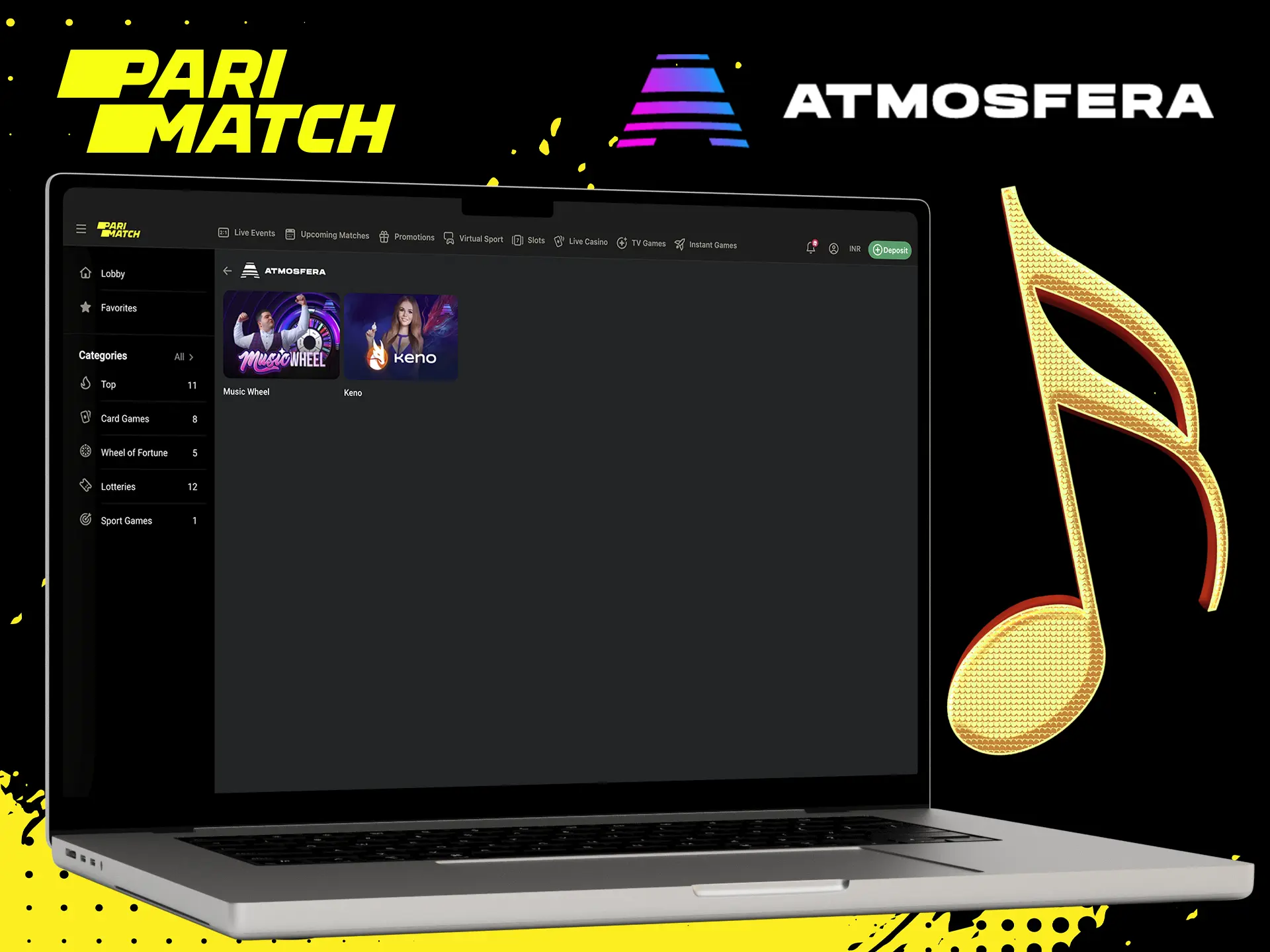 Guess the tune and get rewarded for it in Parimatch's Atmosfera provider games.