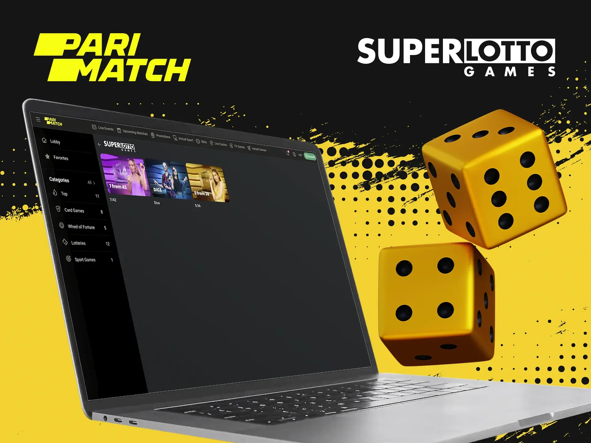 Parimatch presents you one of the best Superlotto providers in which you have a great chance to win.