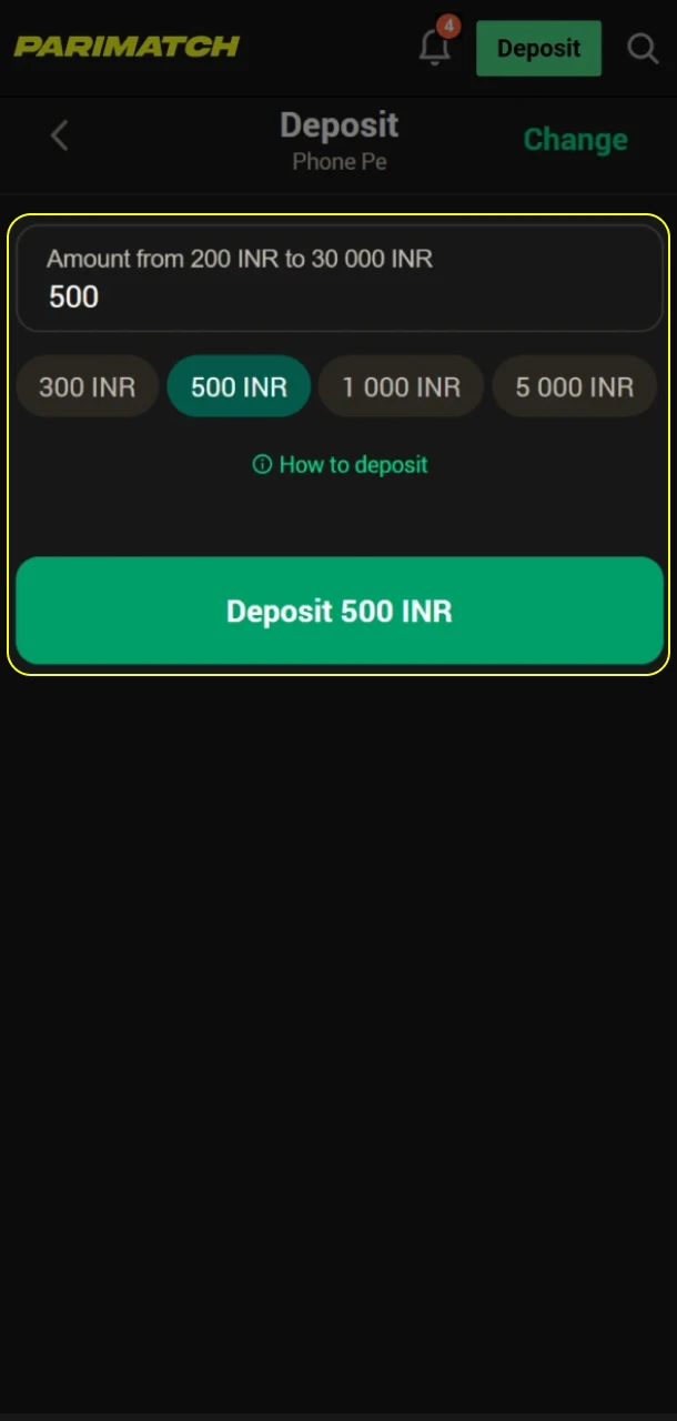 Make a deposit before placing bets at an online casino.